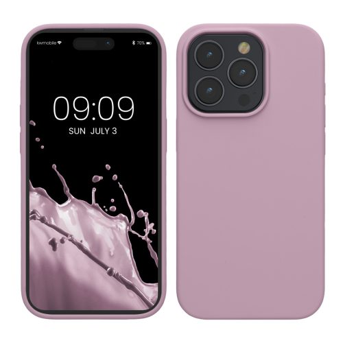 Kwmobile tok Apple iPhone 15 Pro készülékhez, világoslila, szilikon, KWM000020CC031C