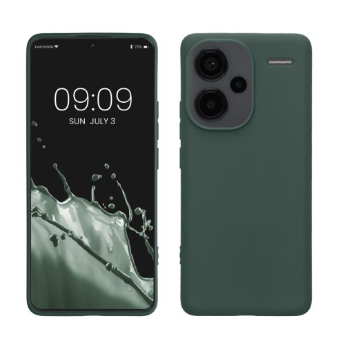 Kwmobile tok Xiaomi Redmi Note 13 Pro Plus 5G-hez, sötétzöld, szilikon, KWM000020KI006C