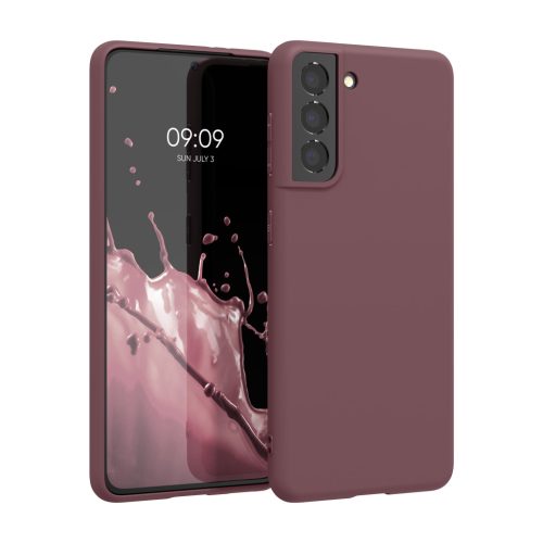 Kwmobile tok Samsung Galaxy S21 készülékhez, cseresznyevirág, szilikon, KWM000012BS047C