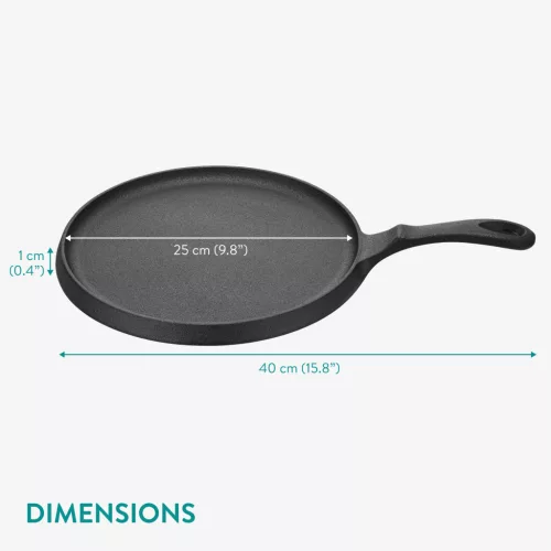 Tigaie grill fonta Navaris, 25.4 cm, negru, compatibila inductie, durabila, NAV0000100Q006C