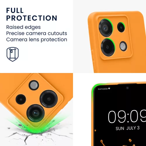 Kwmobile tok Xiaomi Redmi Note 13 Pro 5G-hez, narancssárga, szilikon, KWM000020LD026C