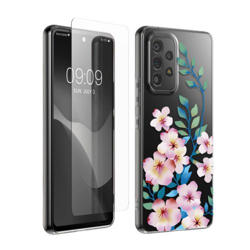 Kwmobile tok és védőfólia szett Samsung Galaxy A53 5G-hez, többszínű, szilikon/edzett üveg, KWM000021SF001C