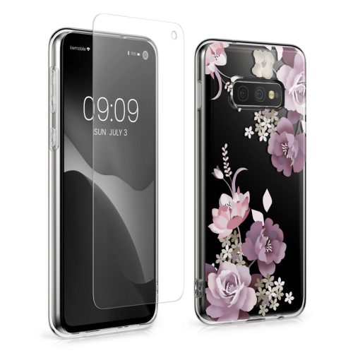 Kwmobile tok és védőfólia szett Samsung Galaxy S10e-hez, többszínű, szilikon/edzett üveg, KWM000021SI001C