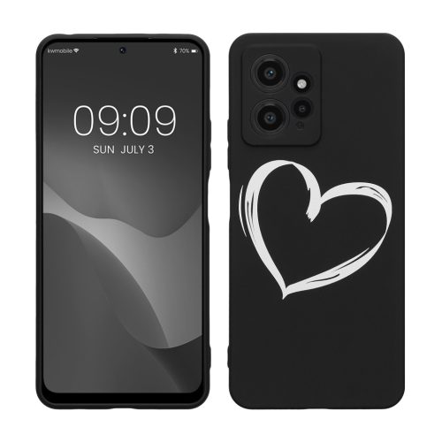 Kwmobile tok Xiaomi Redmi Note 12-höz, fekete/fehér, szilikon, KWM000018UH002C
