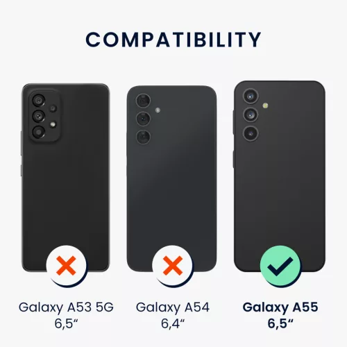 Kwmobile tok Samsung Galaxy A55 5G-hez, szürke, szilikon, KWM000021MI009C