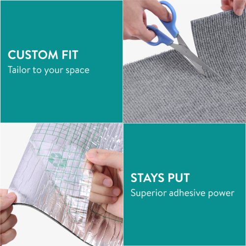 Covor adeziv de zgariat pentru pisici Navaris, rulou 2m, gri, poliester, NAV0000422D002C