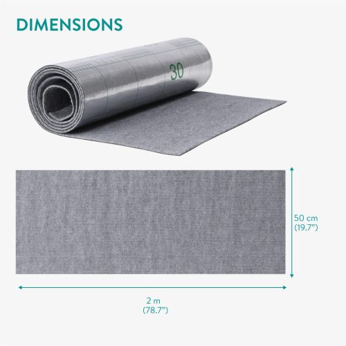 Covor adeziv de zgariat pentru pisici Navaris, rulou 2m, gri, poliester, NAV0000422D002C