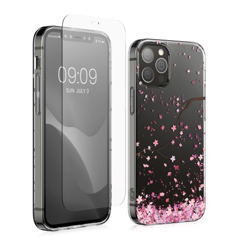 Kwmobile tok és védőfólia szett Apple iPhone 12/iPhone 12 Pro készülékhez, többszínű, szilikon/edzett üveg, KWM000022TI001C