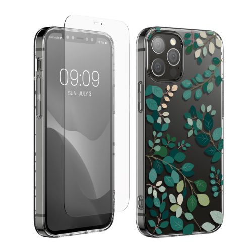 Kwmobile tok és védőfólia szett Apple iPhone 12/iPhone 12 Pro készülékhez, többszínű, szilikon/edzett üveg, KWM000022TI002C