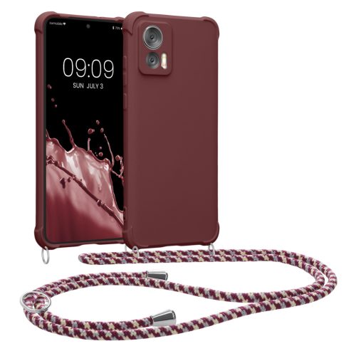 Kwmobile tok nyakpánttal Motorola Edge 30 Neo-hoz, lila, szilikon, KWM0000199S003C