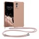Kwmobile tok nyakpánttal Motorola Edge 30 Neo-hoz, krémszínű, szilikon, KWM0000199S004C