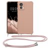 Kwmobile tok nyakpánttal Motorola Edge 30 Neo-hoz, krémszínű, szilikon, KWM0000199S004C