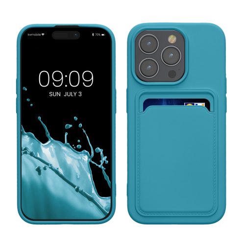 Kwmobile tok Apple iPhone 15 Pro készülékhez, világoskék, szilikon, KWM000020EO007C