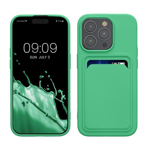 Kwmobile tok Apple iPhone 15 Pro készülékhez, zöld, szilikon, KWM000020EO010C
