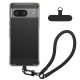 Kwmobile tok levehető nyakpánttal Google Pixel 8a-hoz, átlátszó/fekete, szilikon, KWM000020PE001C
