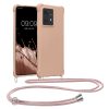 Kwmobile tok nyakpánttal Motorola Edge 40 Neo-hoz, krémszínű, szilikon, KWM000022NX004C