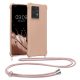 Kwmobile tok nyakpánttal Motorola Edge 40 Neo-hoz, krémszínű, szilikon, KWM000022NX004C