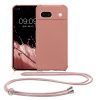 Kwmobile Google Pixel 8a telefontok nyakpánttal, rózsaszín, szilikon, KWM000020KW007C
