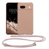 Kwmobile Google Pixel 8a telefontok nyakpánttal, krémszínű, szilikon, KWM000020KW008C