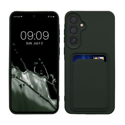 Kwmobile tok Samsung Galaxy A55 5G-hez, sötétzöld, szilikon, KWM000021TH003C