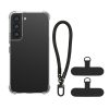 Kwmobile tok levehető nyakpánttal Samsung Galaxy S22-höz, átlátszó/fekete, szilikon, KWM000021UH001C