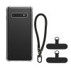 Kwmobile tok levehető nyakpánttal Samsung Galaxy S10 készülékhez, átlátszó/fekete, szilikon, KWM000021UJ001C