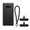 Kwmobile tok levehető nyakpánttal Samsung Galaxy S10e-hez, átlátszó/fekete, szilikon, KWM000021UK001C