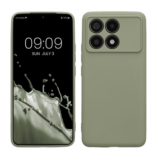 Kwmobile Poco F6 Pro tok, világoszöld, szilikon, KWM000020PN002C