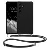 Kwmobile tok nyakpánttal Samsung Galaxy A55 5G-hez, fekete, szilikon, KWM000021UM001C