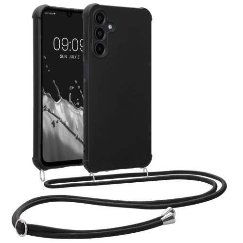 Kwmobile tok nyakpánttal Samsung Galaxy A15 5G-hez, fekete, szilikon, KWM000021UN001C
