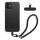 Kwmobile tok levehető nyakpánttal Apple iPhone 12-höz, átlátszó/fekete, szilikon, KWM000022TN001C