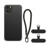 Kwmobile tok levehető nyakpánttal Apple iPhone 12 Pro készülékhez, átlátszó/fekete, szilikon, KWM000022TO001C