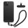 Kwmobile tok levehető nyakpánttal Apple iPhone 15-höz, átlátszó/fekete, szilikon, KWM000022TP001C