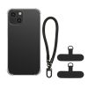 Kwmobile tok levehető nyakpánttal Apple iPhone 15-höz, átlátszó/fekete, szilikon, KWM000022TP001C