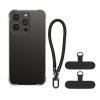 Kwmobile tok levehető nyakpánttal Apple iPhone 15 Pro készülékhez, átlátszó/fekete, szilikon, KWM000022TQ001C