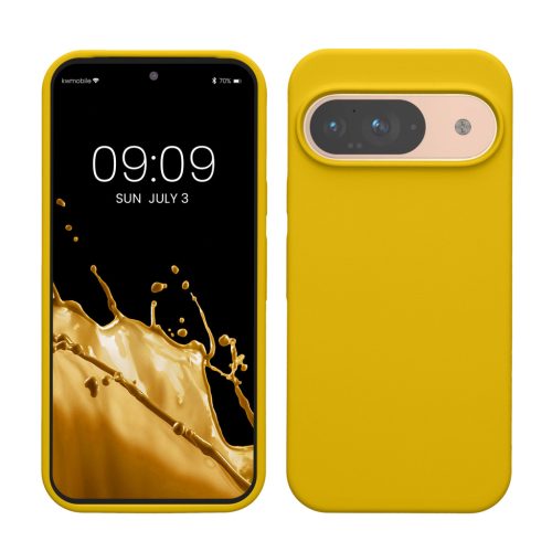 Kwmobile tok Google Pixel 9/Pixel 9 Pro készülékhez, sárga, szilikon, KWM000020PI006C