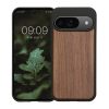 Kwmobile tok Google Pixel 9/Pixel 9 Pro készülékhez, barna, fa/szilikon, KWM000020PJ001C