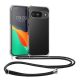 Kwmobile tok nyakpánttal Google Pixel 9/Pixel 9 Pro készülékhez, átlátszó/fekete, szilikon, KWM000020PR001C
