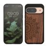 Kwmobile tok Google Pixel 9/Pixel 9 Pro készülékhez, barna, fa/szilikon, KWM000020PT002C