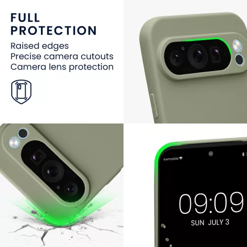 Kwmobile Google Pixel 9 Pro XL tok, világoszöld, szilikon, KWM000020PU007C