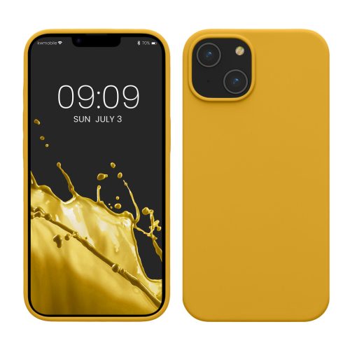 Kwmobile tok Apple iPhone 14-hez, sárga, szilikon, KWM000016NI049C