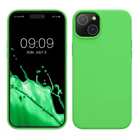   Kwmobile tok Apple iPhone 15 Plus-hoz, zöld, szilikon, KWM000020CB010C