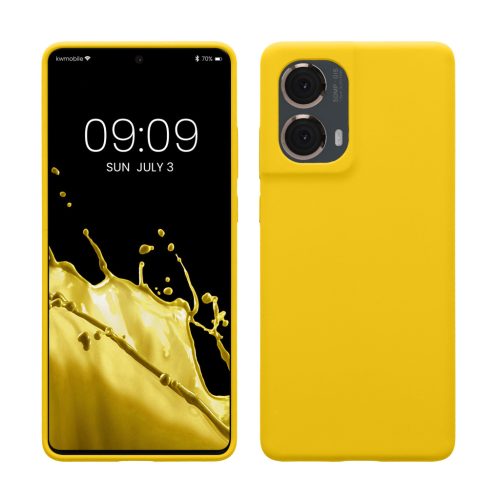 Kwmobile tok Motorola Moto G85-höz, sárga, szilikon, KWM000022TR006C