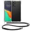 Kwmobile tok nyakpánttal Motorola Moto G85-höz, átlátszó/fekete, szilikon, KWM000022TS001C