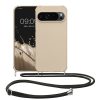 Kwmobile tok nyakpánttal Google Pixel 9/Pixel 9 Pro készülékhez, krémszínű, szilikon, KWM000020PY002C