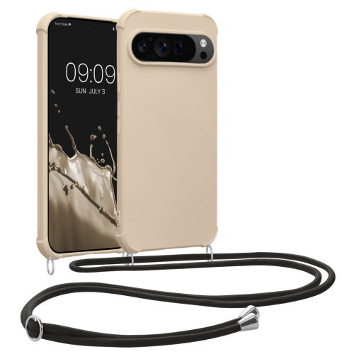 Kwmobile tok nyakpánttal Google Pixel 9 Pro XL-hez, krémszínű, szilikon, KWM000020PZ002C