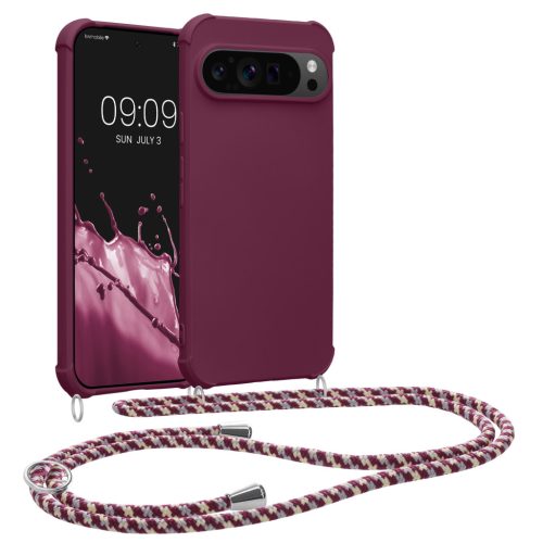 Kwmobile Google Pixel 9 Pro XL telefontok nyakpánttal, lila, szilikon, KWM000020PZ004C