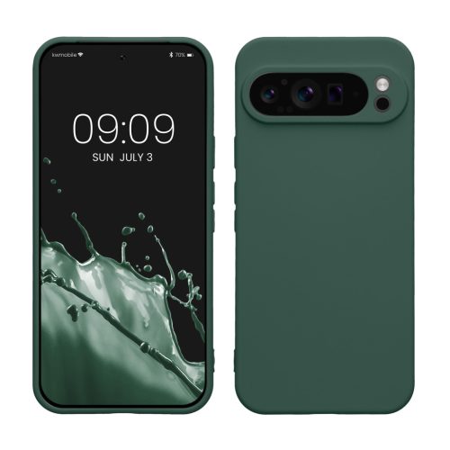 Kwmobile Google Pixel 9 Pro XL tok, sötétzöld, szilikon, KWM000020QB002C