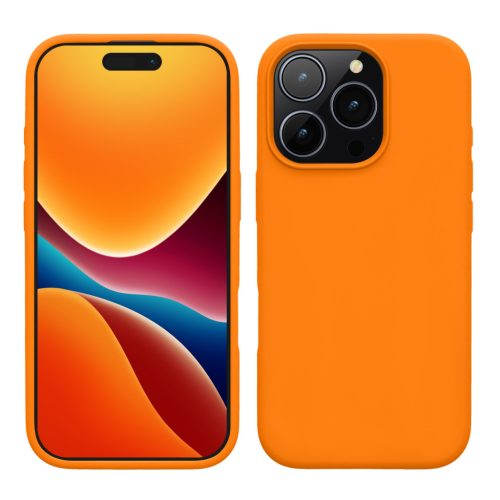Kwmobile tok Apple iPhone 16 Pro készülékhez, narancssárga, szilikon, KWM000022TW003C