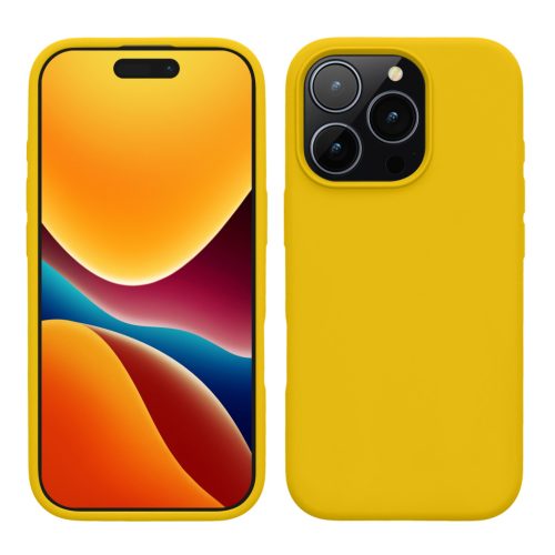 Kwmobile tok Apple iPhone 16 Pro készülékhez, sárga, szilikon, KWM000022TW004C